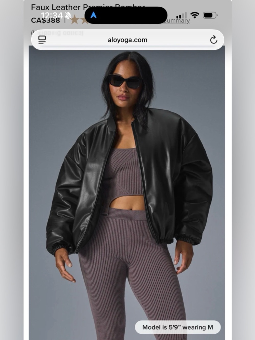 ALO faux leather jacket